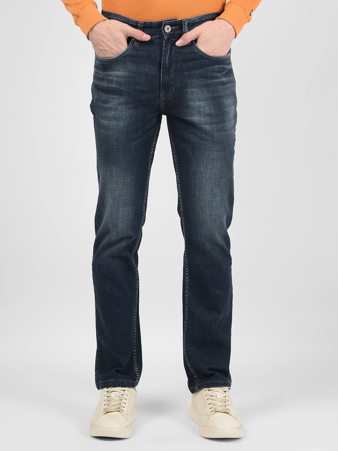 Numero Uno Men Solid Dark Blue Jeans